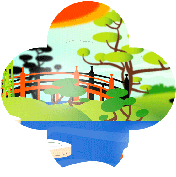 Illustration d'un jardin japonais aux couleurs d'EDF