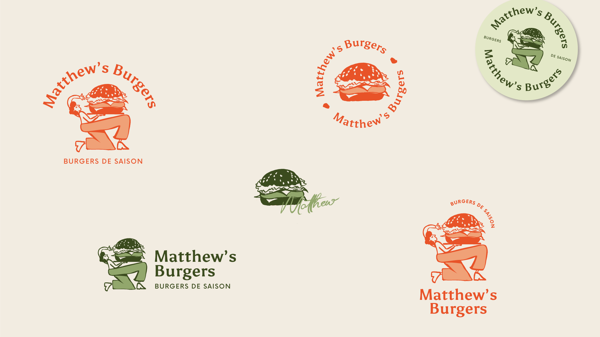 Déclinaison des logos pour Matthew's burgers