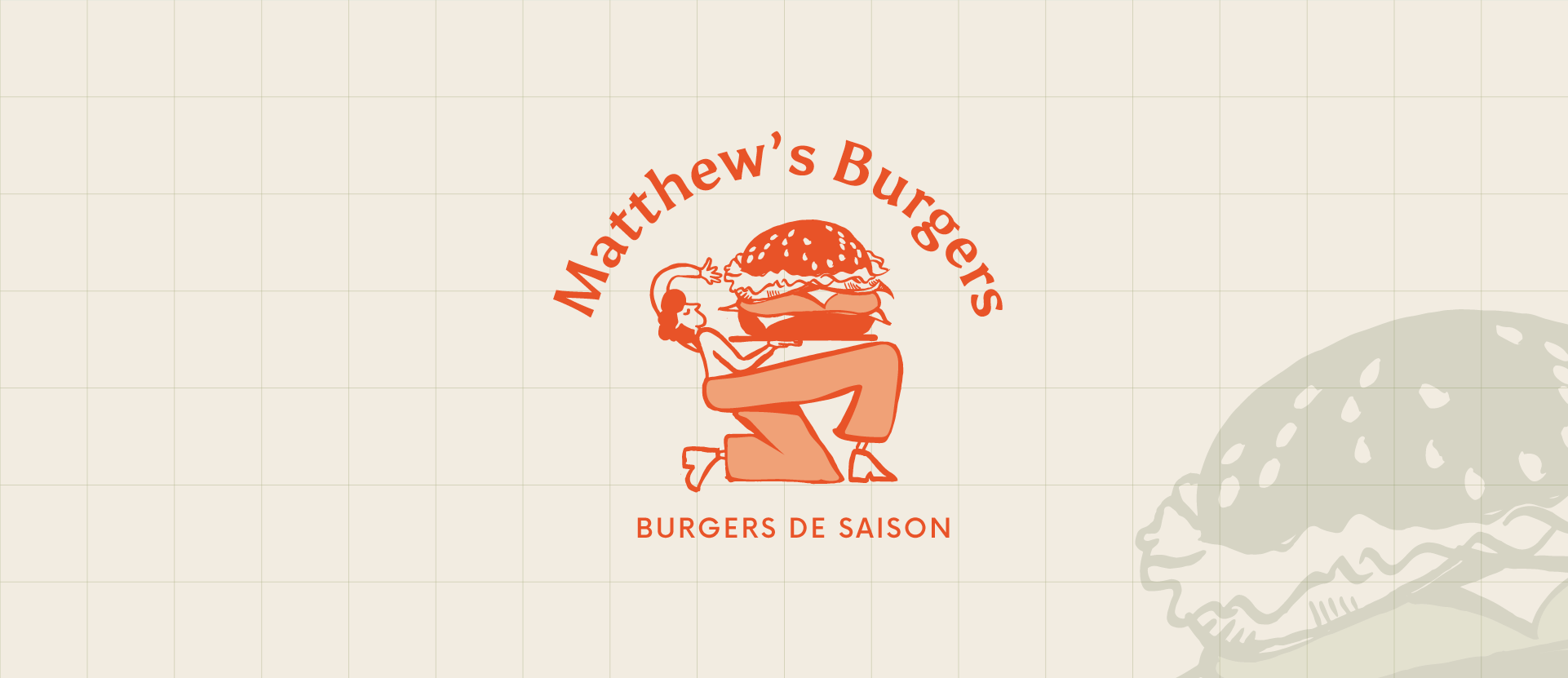 logo "Matthew's burgers" pour un restaurant de burgers locaux.